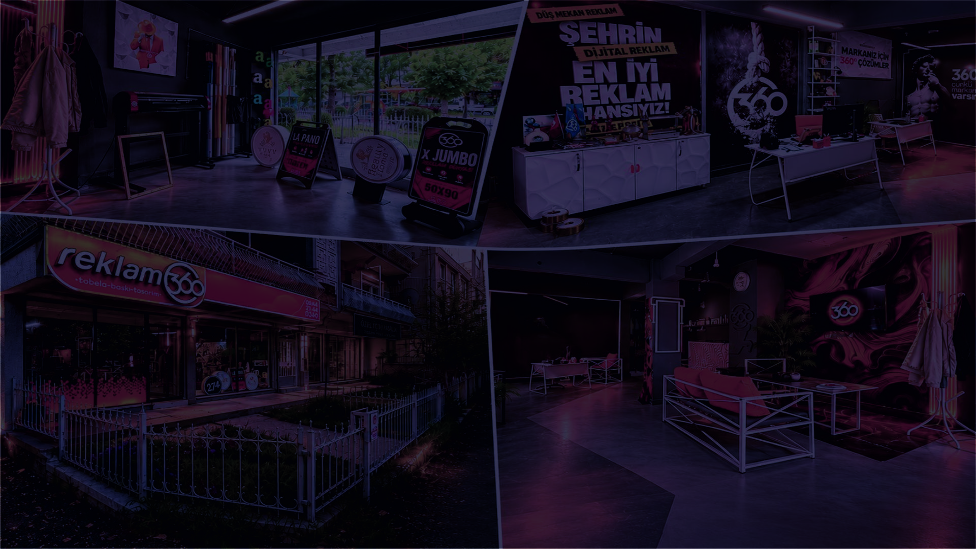 Reklam 360 ışıklı tabela ve matbaa çalışması
